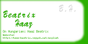 beatrix haaz business card